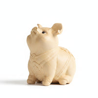 Pig Desk Ornament Lightweight Wooden Pig Figurine Desktop