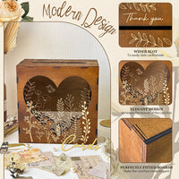 Wooden Postcard Storage Box for Weddings and Parties
