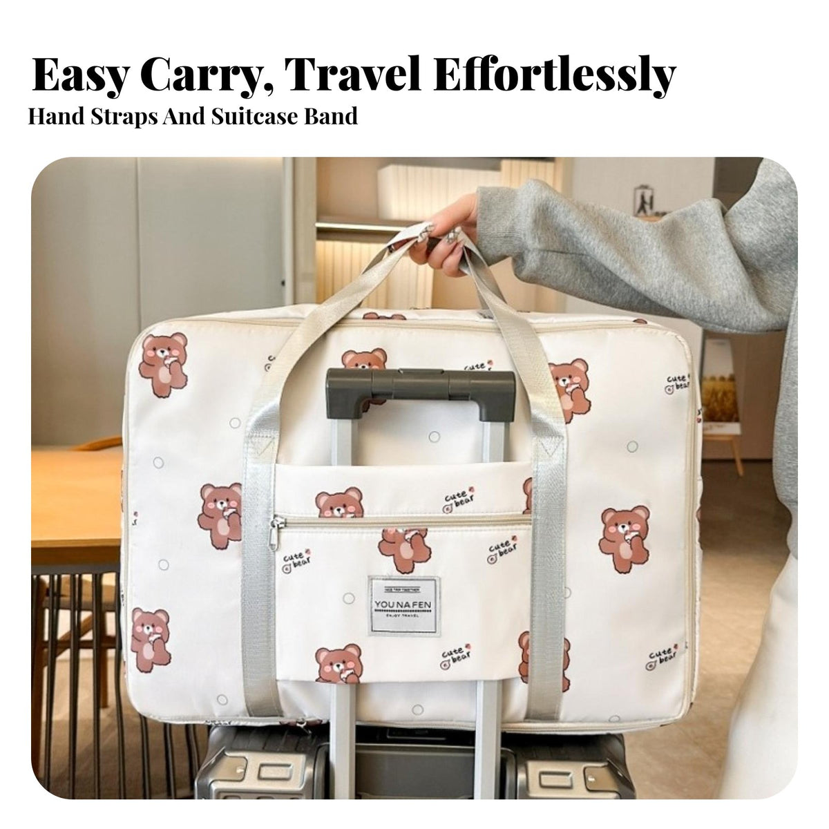Multifunctional Large Capacity Travel Bag Multi-Compartment Portable Luggage Bag Lightweight for Travelers, Hospital, Weekend Trips, Airport