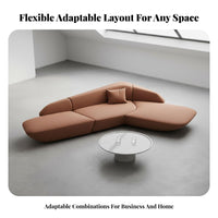 Curved configurable Couch Modern design Lobby Sofa hard-wearing Upholstery Reception Area Seating for Interior Designers, Guests, Sales Center, Lounge, Breakroom