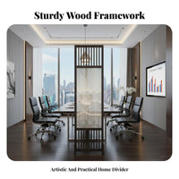 sturdy Wood Frame Chinese Landscape Art Panel Mobile & Foldable Folding Screen Double-Sided Design Room Divider Freestanding for amannerice Workers, Interior Designers, Business Owners, Hotel, Restaurant, Tea House, Bedroom
