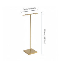 Countertop Jewelry Tree Minimalist Crafted Metal Earring Holder Stable Base Necklace Display Rack for Dressing Table