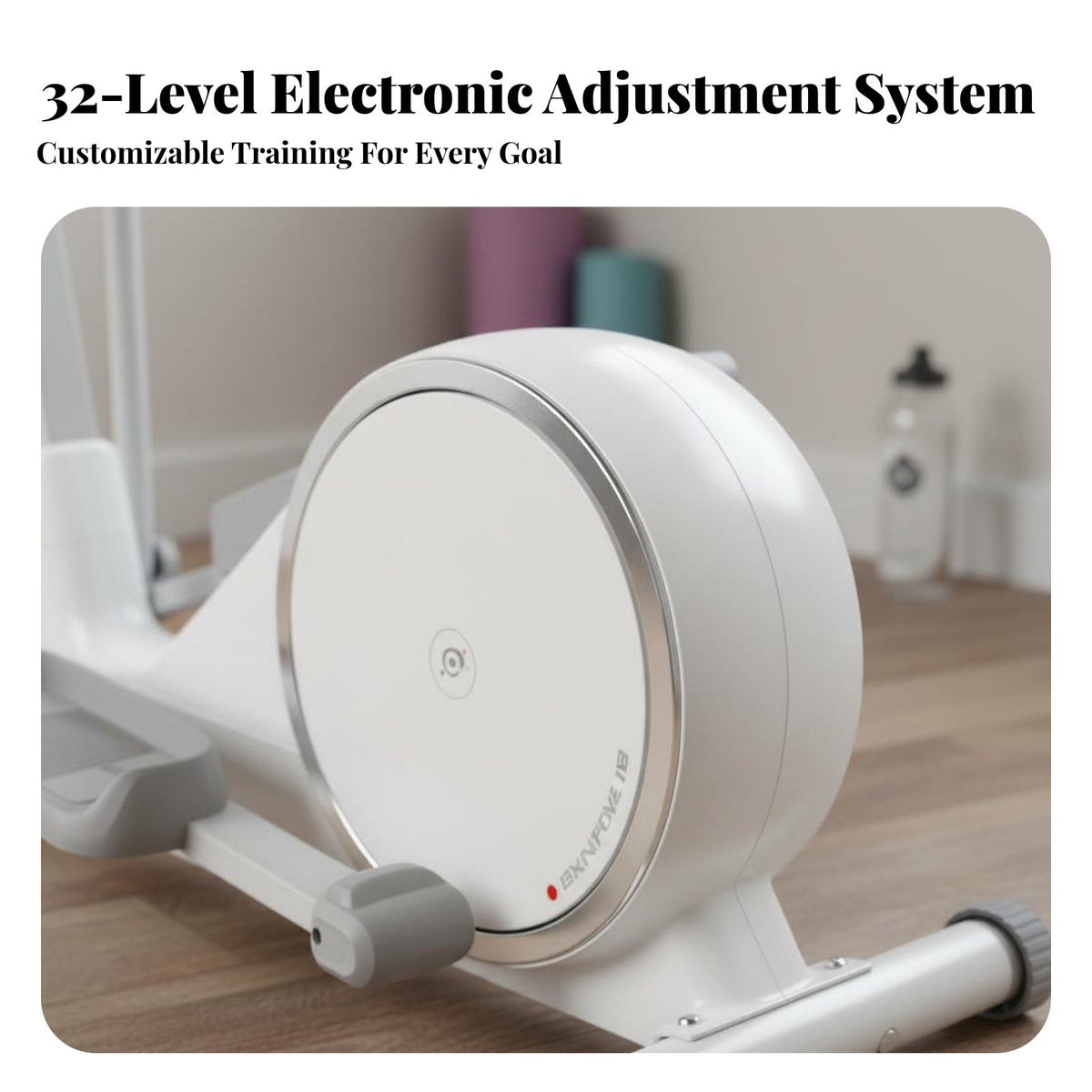 Quiet Operation Elliptical Exercise Machine Full-Body Workout Cross Exercise Machine Machine Non-Slip Pedals Compact Elliptical Adjustable Resistance for Beginners, Women, Apartment Living