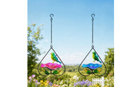 Teardrop Hanging Bird Bath Decorative Hanging Birdbath Metal Bird Bath with Chain Outdoor for Gardeners, Garden, Backyard, Patio, Balcony