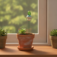 4 Pieces Fungus Stake with Frog Fluorescent Frog Garden Stake Fungus Ornament Whimsical Unique for Gardeners, Fairy Gardens