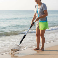 Beachcombing Find Collecting Kit With Mesh Bag Long Handle Shell Sifter Lightweight Telescopic Sand Sifter for
