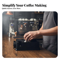 Espresso Tamping Station Multi-Accessory Storage Coffee Tamper Station with Knock Box Portafilter Tamping Stand Easy to Clean