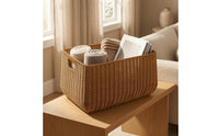 Braided Container Basket Open-Top Organizing Bin Sturdy Home Storage Unit
