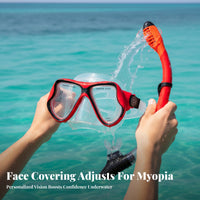 Anti-Fog Dive Mask Waterproof Underwater Diving Mask Leak-Proof for Neared People, Snorkelers, Snorkeling, Ocean, Swimming