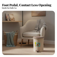 Foot Pedal Trash Can Hands-Hygienic Function Foot Pedal Garbage Bin Step-on Trash Can Thickened Material Lidded Wastebasket