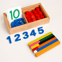 Math Toy Wooden Material for Children 3-6 Years, Number Learning Toy with Counting Sticks, Educational Wooden Toy for Learning to Calculate