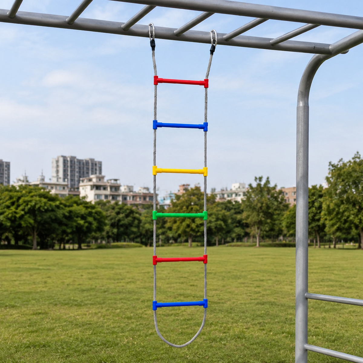 Escape Ladder Rope Ladder for High Floors Nylon Multicolor Rope Ladder Suspended with Carabiner for Ages 3-14