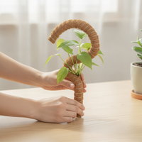 Flexible Coir Moss Pole for Climbing Plants, Extendable Support Stake with Tie Strap