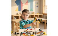 Clear-Front Toy Toolbox Interchangeable Bits Toy Drill Set Directional Control Kids Tool Box Handheld