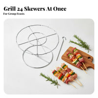 Detachable Design Round Air Fryer Skewer Rack High-Temperature Resistant Vertical Skewer Stand Long-Lasting for Party Hosts, BBQ
