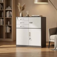 Locking File Cabinet Combination Lock Filing Cupboard Rectangular