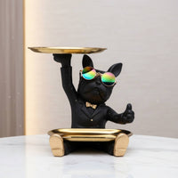 French Canine Butler Tray Modern Design Butler Dog Statue Organizer French Canine Key Holder Great Gift Suggestion