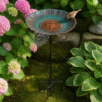 Outdoor Metal Bird Bath & Feeder for Garden, Patio, Lawn Decor