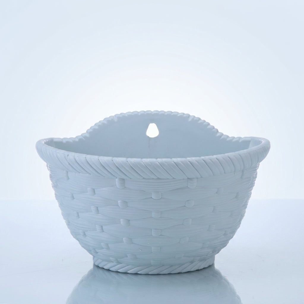 Plant Pots and Hanging Basket for Indoor Plants, Resin Wall Planter for Outdoor Plants, Woven Texture Hanging Plant, Detachable Hook for Fence
