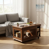 Space-Saving Expandable Storage Trolley Mobile Design Multi-Tier Rolling Shelf Versatile Functionality Coffee Table Sturdy Construction for Apartment Dwellers, Homeowners, Entertainers, Living Room, Balcony, Home Office, Dining Area
