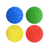 4 Pieces Textured Sensory Massage Pad Silicone Sensory Disc Stimulating Mat Soft for Toddlers