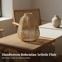 Bohemian Rope Light Shade Material Bohemian Rope Lampshade Hollow Out Design Woven Pendant Light Shade for Homestay, Hotel, Living Room