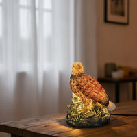 Hand-Painted Eagle Lamp with Rocky Base Warm Glow Eagle Night Light Decorative Low Heat for Bird Watchers, Nature Lovers