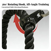 Heavy Duty Tricep Rope Non-Slip Grip Triceps Pulldown Rope 360° Swivel for Bodybuilders
