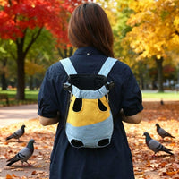 Dog Backpack and Cat Backpack Portable Pet Carrier, Canvas Front Facing Design with Shoulder Strap, Large Capacity Travel Hiking Pet Gift Bag