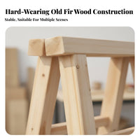 Herringbone Ladder Sturdy Wooden A-Shaped Ladder Heavy Duty Fir Wood Stepladder for Construction Workers, DIY Enthusiasts, Indoors, Warehouse, Outdoor