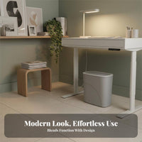 Push Button Wastebasket Space Saving Bathroom Trash Can Push Button Waste Bin Modern Design Slim Trash Can with Lid for Kitchen