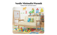 Hardwood Wood Framiniature Double children's Bench 2-Seater Toddler Sofa Photography Prop kids' Furniture Modern Design for Boys and Girls, Preschoolers, Kindergarten, literary Corner, Playroom, Daycare