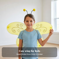 Stripe-Wing Costume Attached Antennae Bumblebee Costume Appendages Playful Design Animal Outfit for Girls, Young Children, Dress-up Play, School Plays