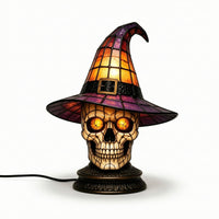 Witch Hat Night Light Ambient Witch Hat Lamp Gothic Lamp with Ornate Base Translucent Resin for Goths, Tabletop, Haunted House
