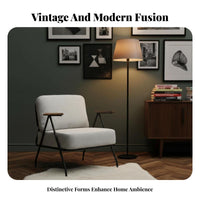 Wrought Iron Armchair Wabi-Sabi Aesthetic Highrear Armchair Retro Design Easy Assembly for Guests, Reception Area