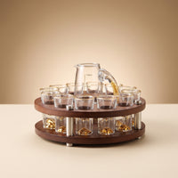 Round Tabletop Decanter Set with Rack