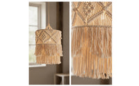 Handmade Macrame Lampshade Cylindrical Macrame Pendant Light Shade Decorative Lampshade with Fringe Unique Design for Bedroom, Cafe