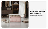 Clear Wheeled Container with Lid Stackable Design Wheeled Tote container long-lasting
