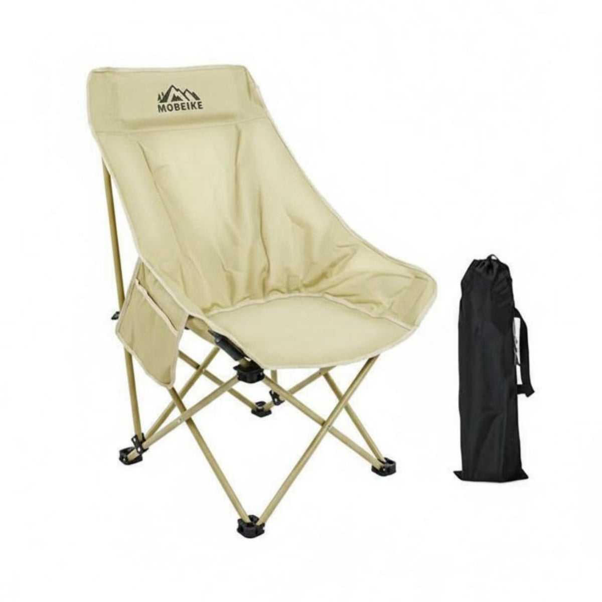 Padded High-Back Camp Chair Quick Fold Design Collapsible High-Back Chair Lightweight Camping Seat Long-Lasting for Beachgoers, Backpackers, Fishing, Picnic, Hiking, Backyard
