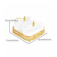 Light Luxury Design Lidded Candy and Nut Serving Platter Compartmentalized Divided Serving Tray with Lids Removable Containers Lidded Candy and Nut Dish Easy to Clean for Hosts, Parties, Holidays, Living Room