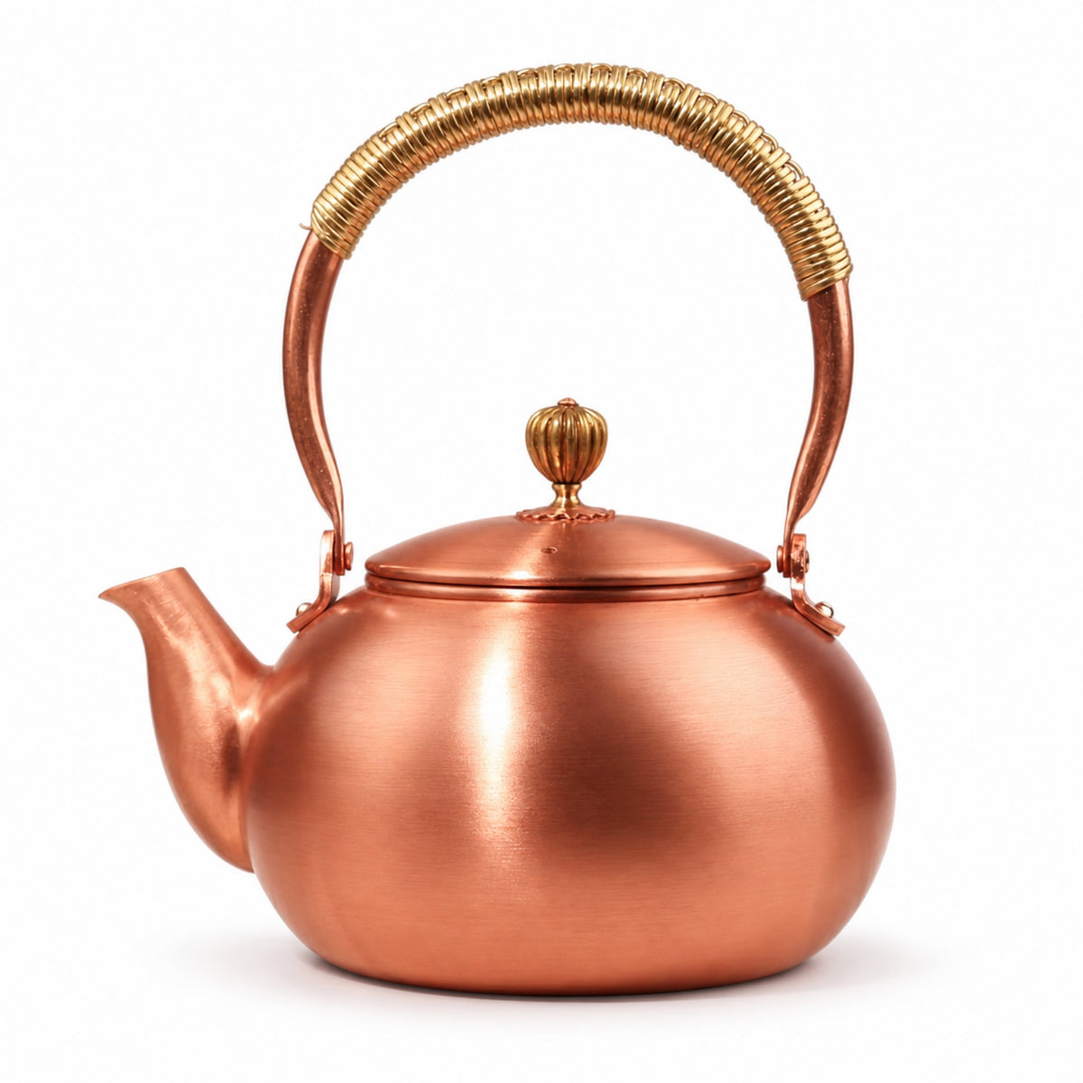 Purple Copper Teapot with Hammered Finish and Large Capacity