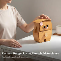 Wooden Mini Drawer Cabinet Space-Saving Cartoon Character Storage Box Desktop Drawer Organizer Great Gift Suggestion