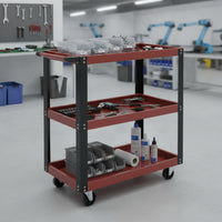 Rolling Tool Utility-Trolley-Tier Mobile Storage Cart Versatile for Garage