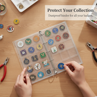 Anime Badge Display Album with Dustproof Sleeves, Large Capacity Collectible Storage Binder for Pins and Buttons