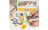 Ice Cream Shop Playset Role Play Pretend Ice sweet Educational Wooden Dessert Store for Kids, Young Children, Playroom, Preschool