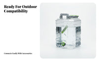 Faceted Diamond-Pattern Water Bucket Clear Water Bucket with Tap Rigid Easy to Clean for Camping