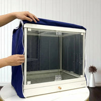 Bird Cage Cover with Zipper, Polyester Blackout Cover for Large Night Bird, Flat Top Birdcage Cover, Dustproof Cage Cover for Pet Bird Care