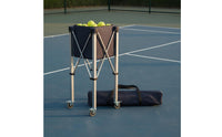 Lightweight Aluminum Frame Folding Tennis Ball Carrier Large Capacity Rolling Tennis Ball Basket Wheels with Brakes Sports Equipment for Training