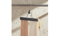 Traditional Skirt Hanger Space Saving Wooden Skirt Hanger Clip Smooth Finish Solid Wood Pants Clamp for Wardrobe, Retail Display