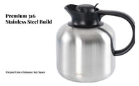 Double-Wall Construction Insulated Tea Steeping Pot Easy Pour Spout Retro Design Vacuum Thermal Carafe Safe for Hosts, Home, Kitchen